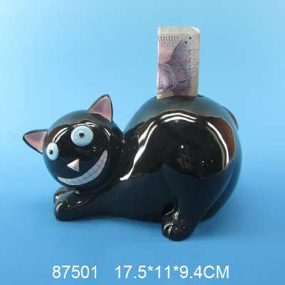 Wholesale ceramic cat shape piggy bank,  ceramic coin bank , piggy bank