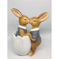 ceramic kiss rabbit couple easter magnesia